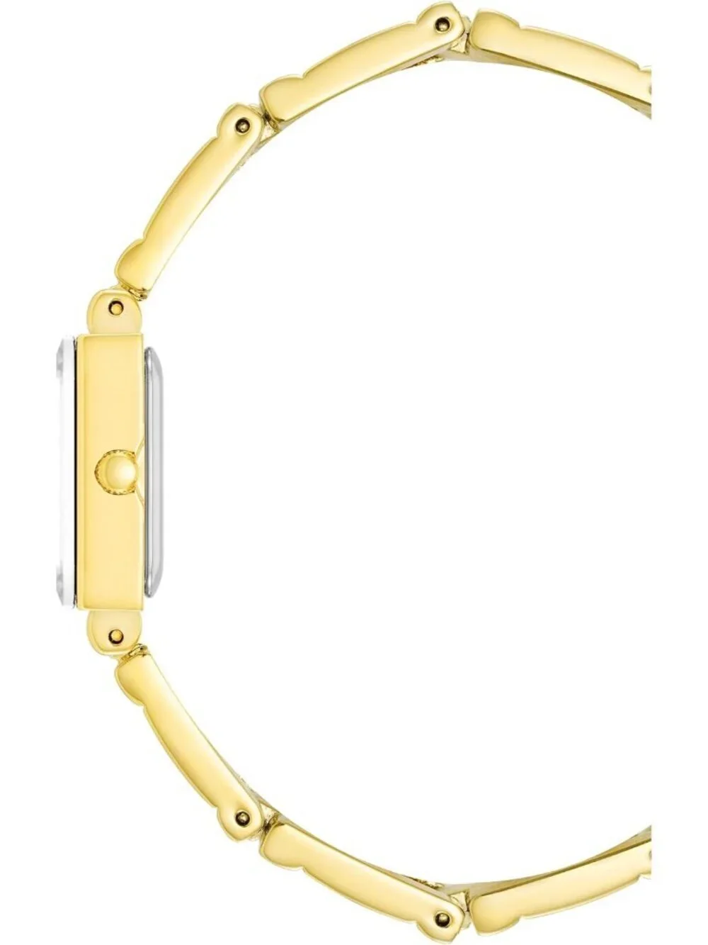 Anne Klein Womens Gold Tone Analog Japanese Quartz Fashion Bracelet Square Watch